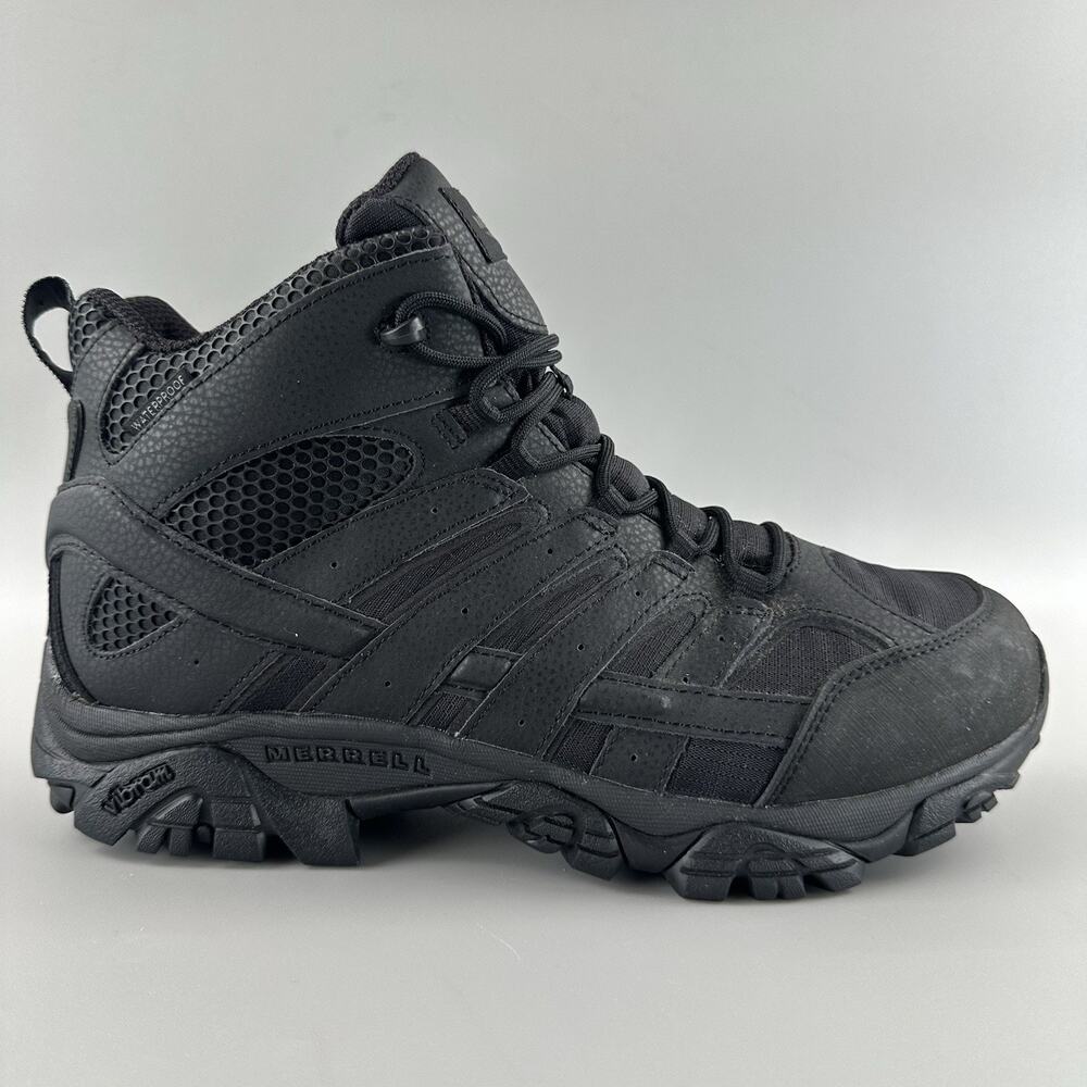 Merrell Moab 2 Mid Tactical Men Size 10.5 Black Waterproof Vibram Boots J15853
